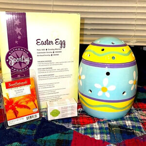 BUNDLE Scentsy Authentic EASTER EGG Wax Fragrance Wax Melt Warmer/Bulb/Wax Bar